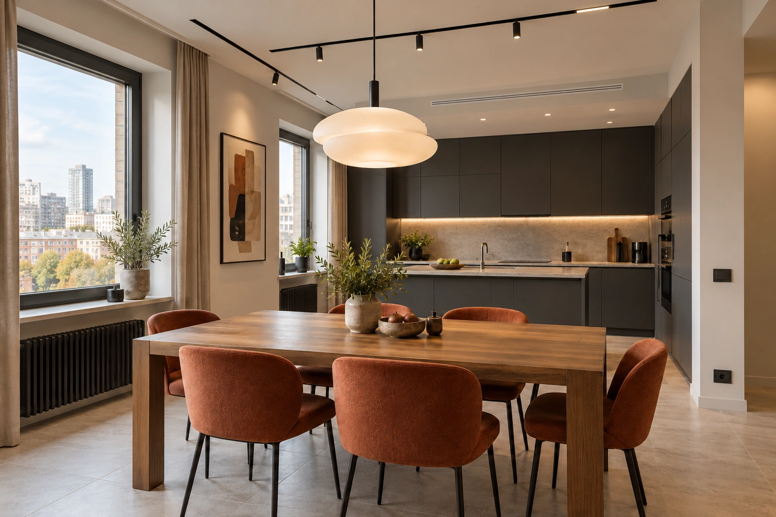 Квартира 95 м² — рендер интерьера