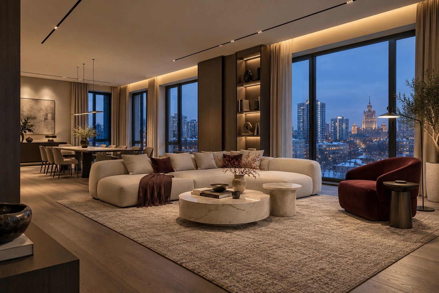 Квартира 160 м² — рендер интерьера