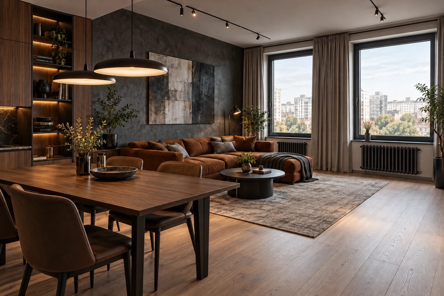 Квартира 95 м² — рендер интерьера
