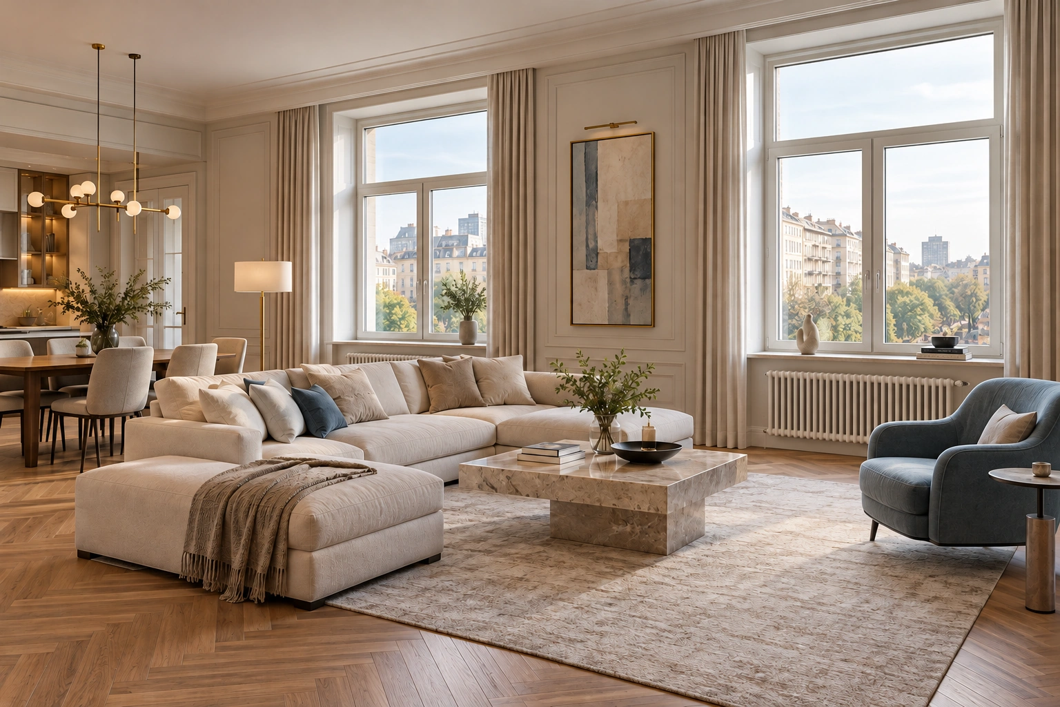 Квартира 125 м² — рендер интерьера