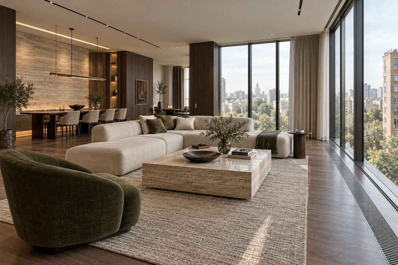 Квартира 160 м² — рендер интерьера