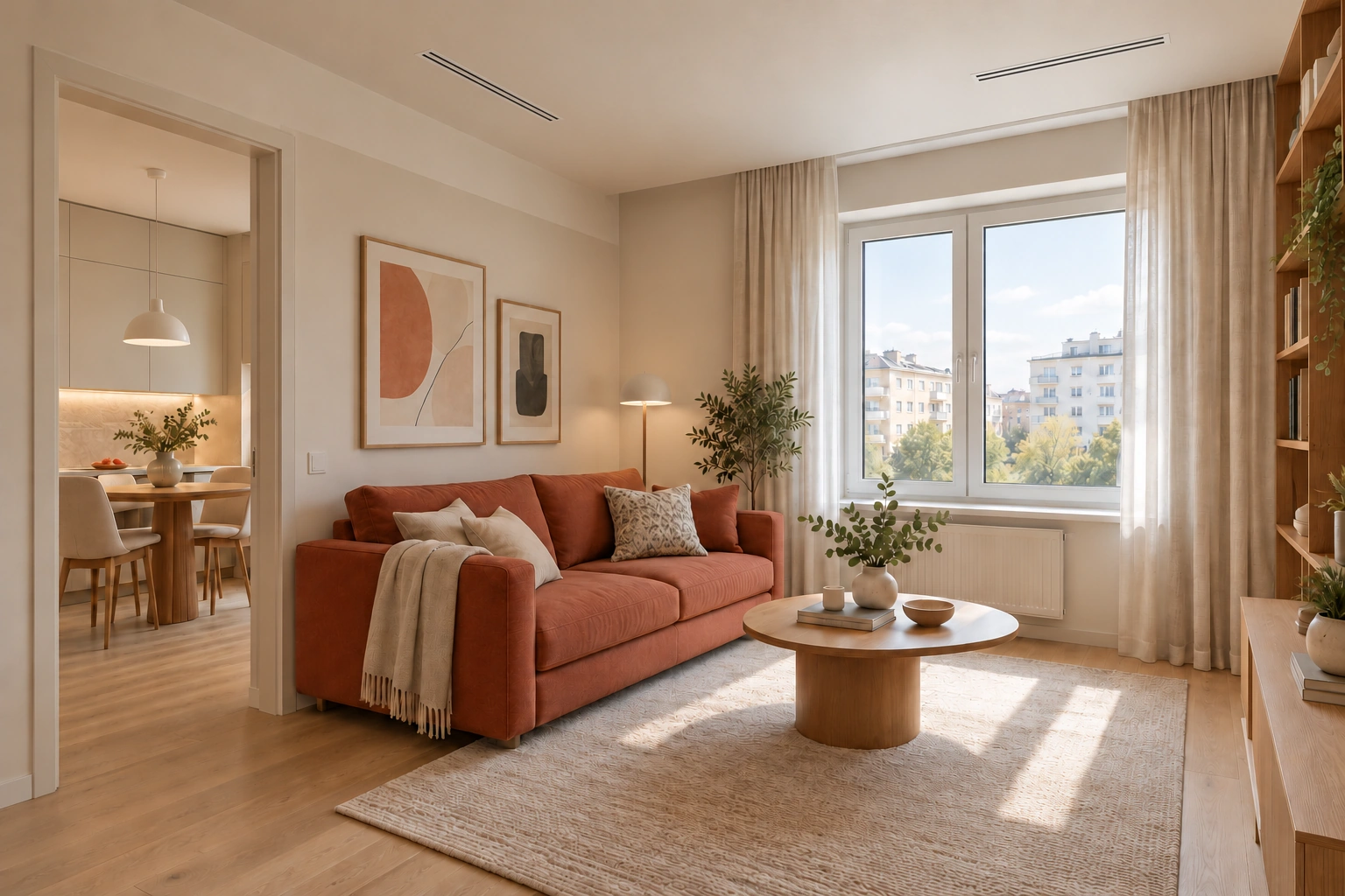 Квартира 50 м² — рендер интерьера
