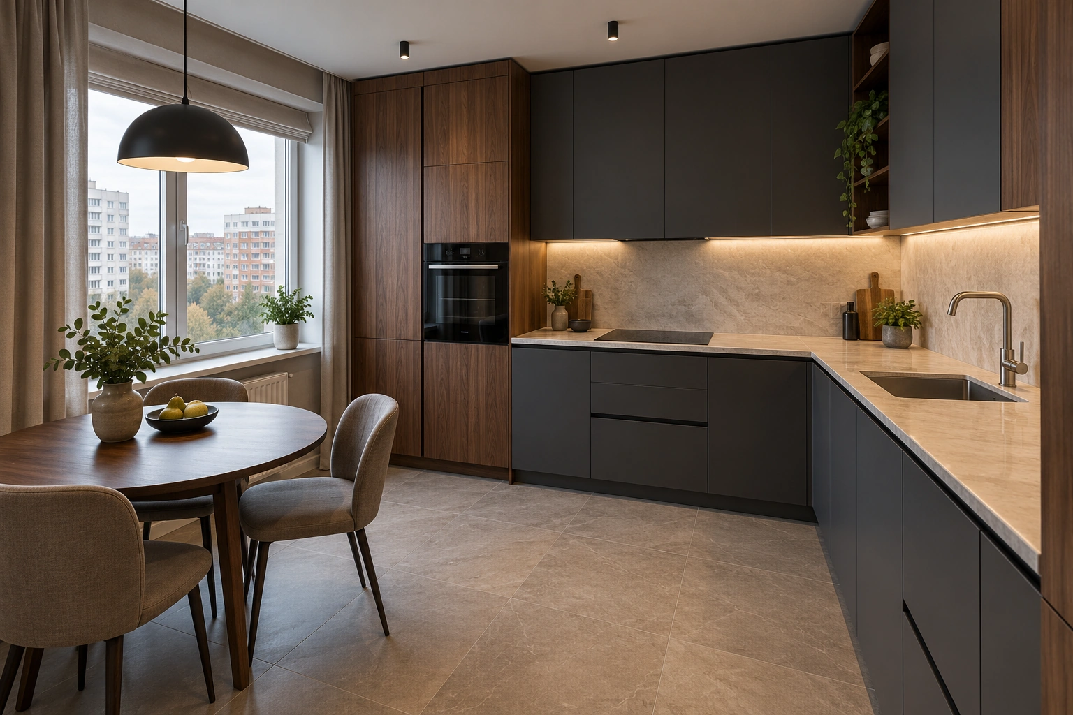 Квартира 85 м² — рендер интерьера