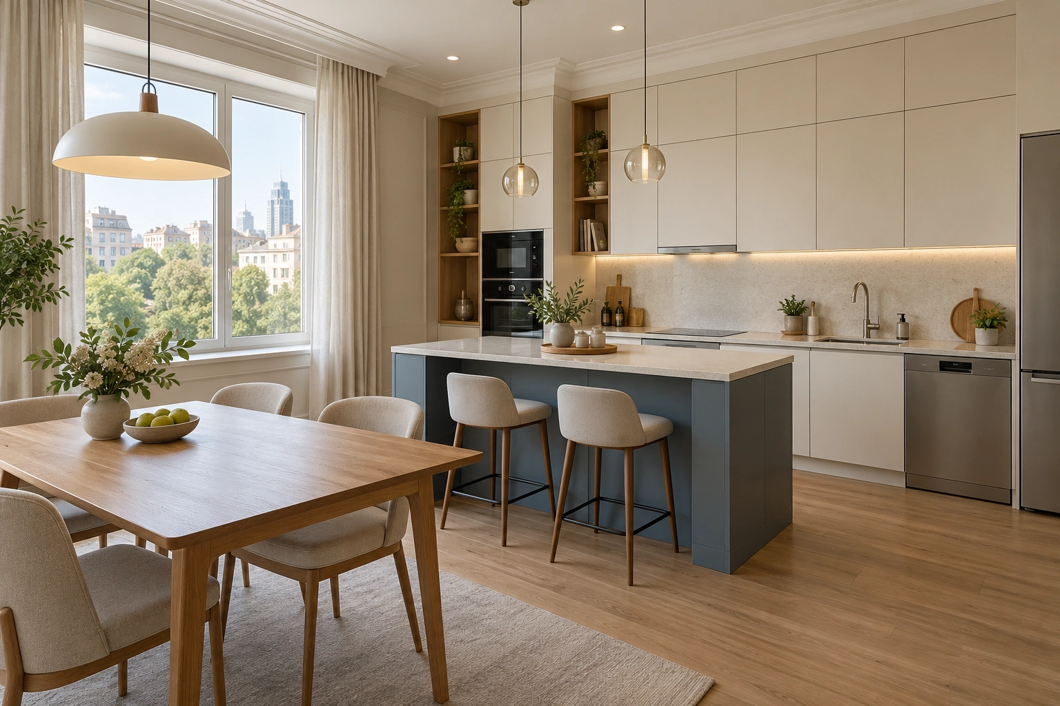 Квартира 110 м² — рендер интерьера
